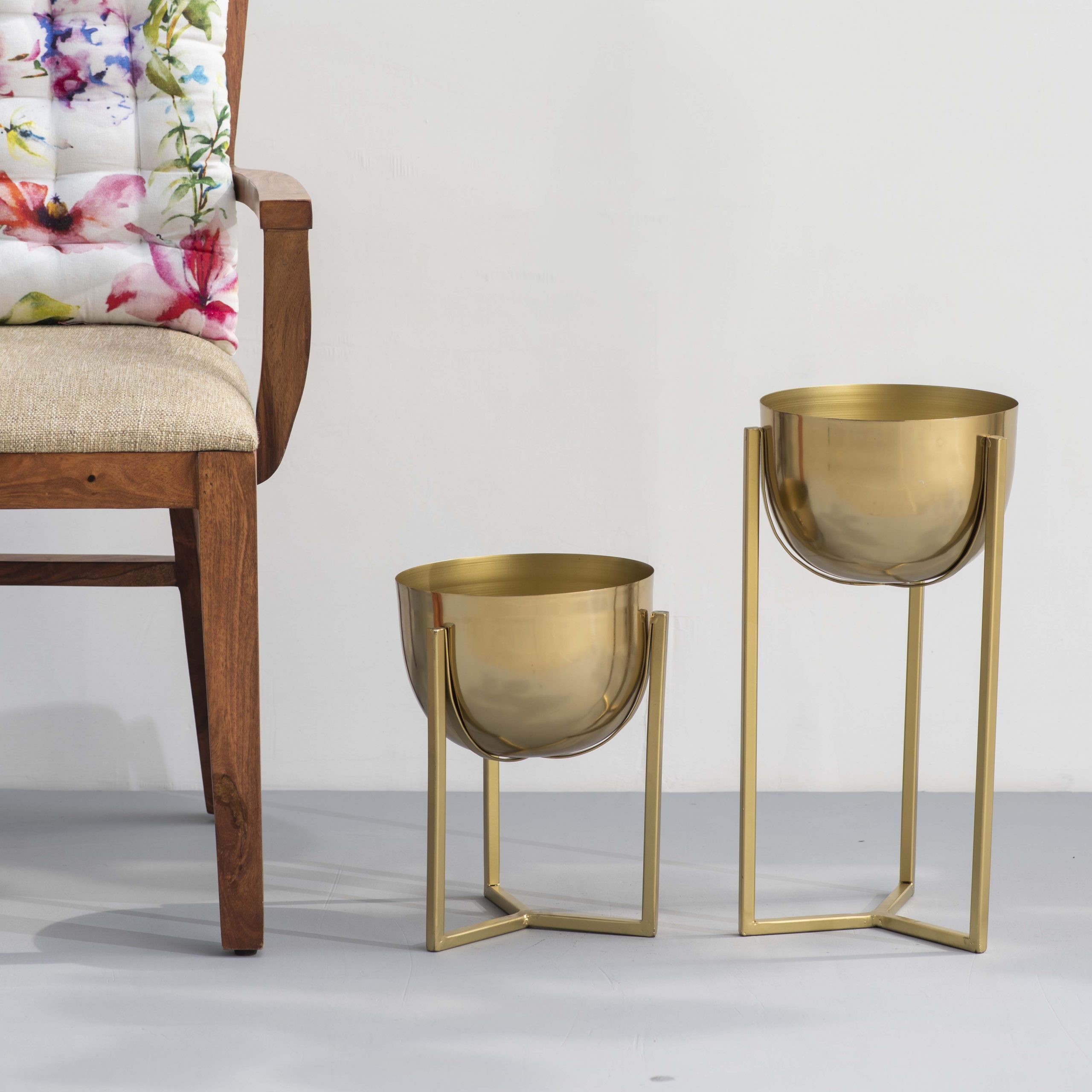 Gold Swing Planters Set Of 2 The Decor Remedy