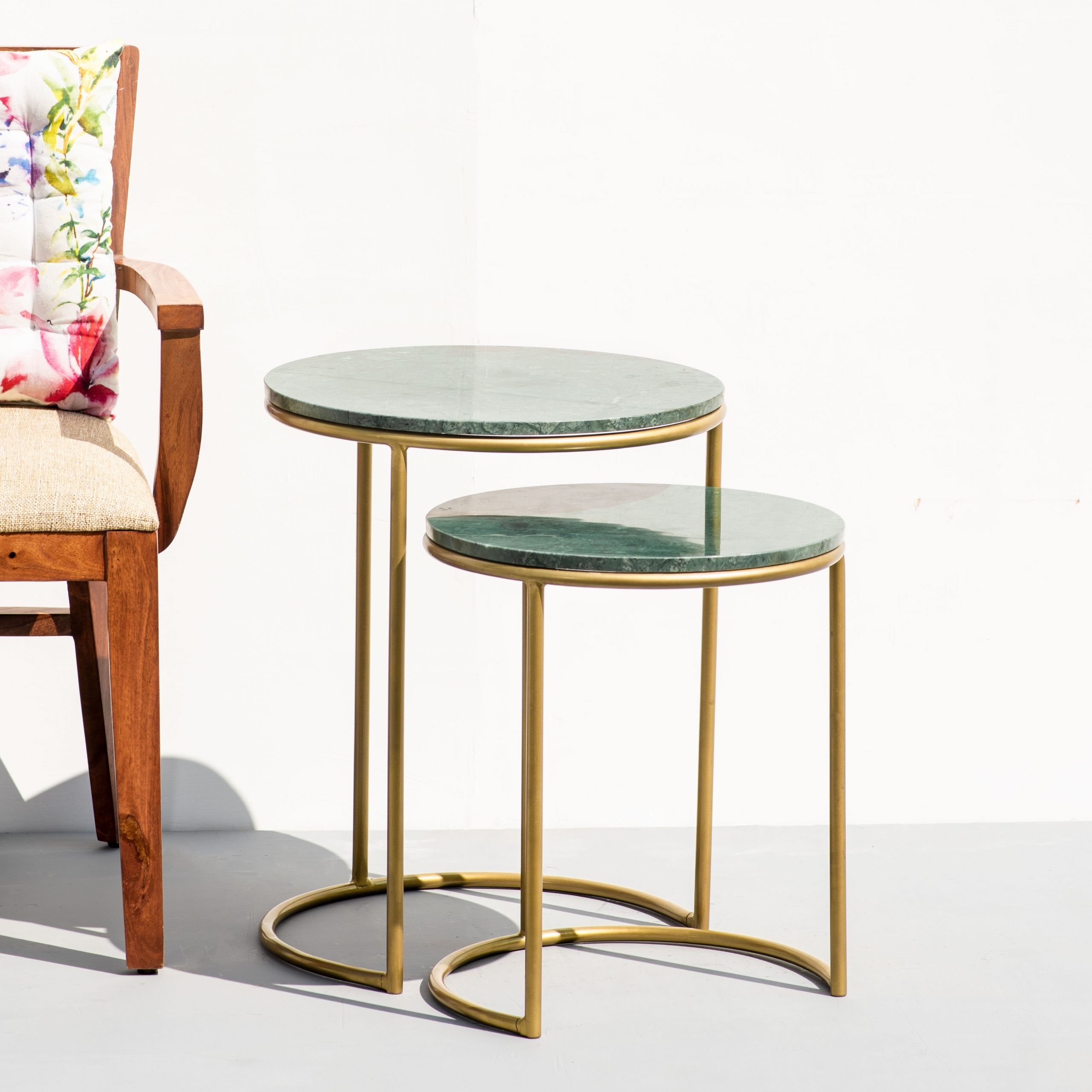 Jade Green Nesting Tables Set of 2 The Decor Remedy