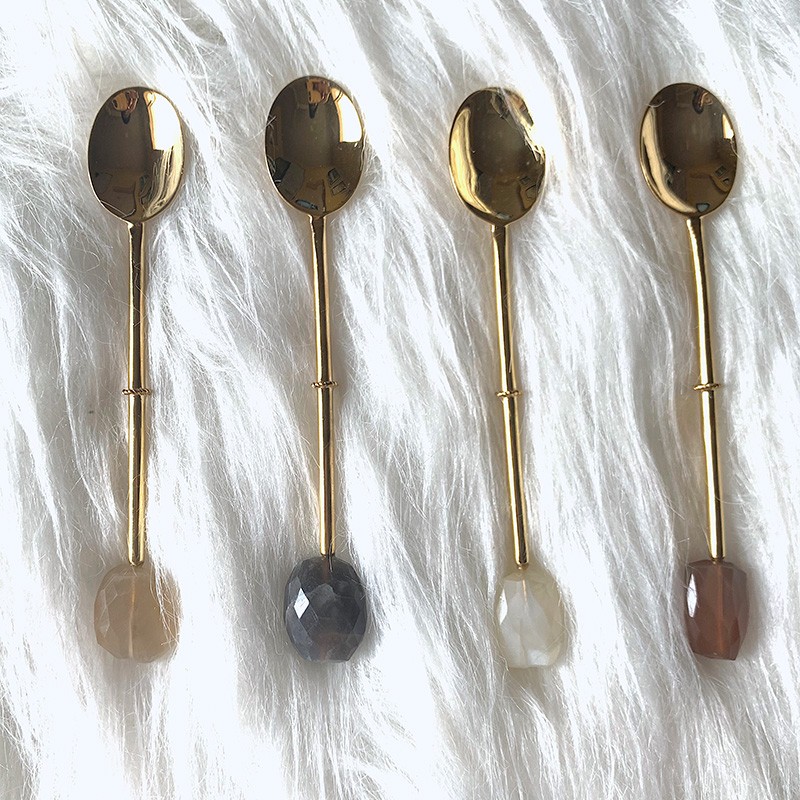 Dessert Spoons Multi Stone (Set of 6) Gemtherapy
