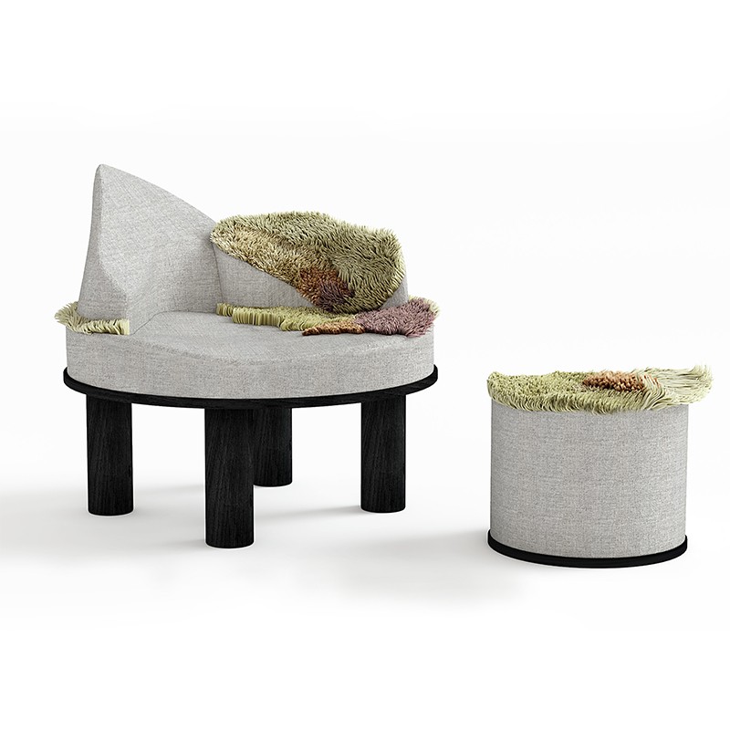 Spring Wild Gardens of Oudolf Collection Armchair And Pouf Panoptikum Collections