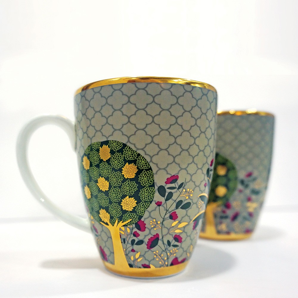 Pichwai Green Coffee Mug(Set Of 2) Kaunteya