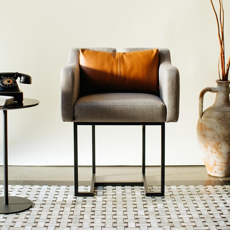 Papillonne Black Painted Metal Chair Lagu
