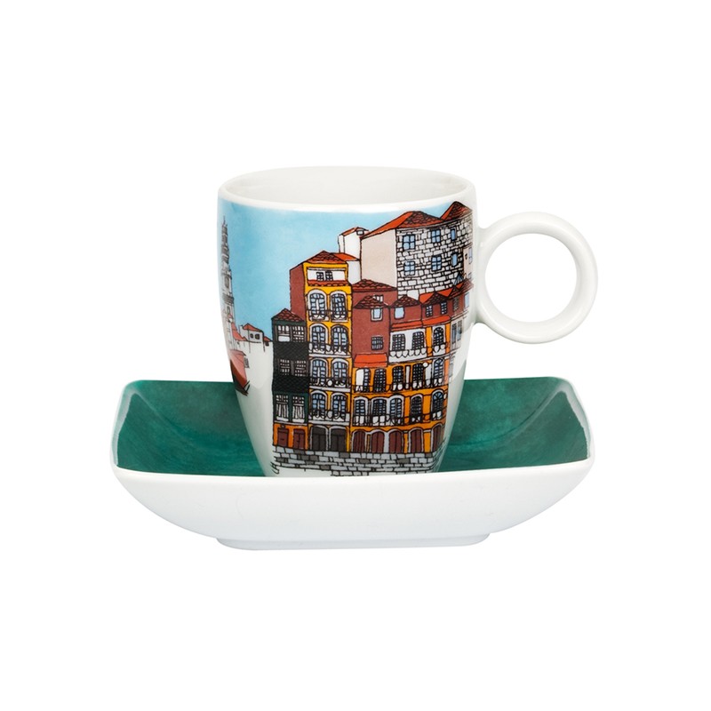 Alma Do Porto Set Of 4 Coffee Cup & Saucer Vista Alegre