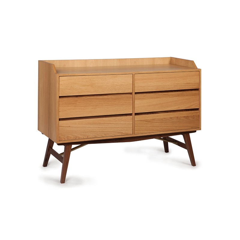 Dual Tone 6 Drawer Dresser Commune