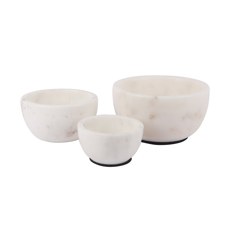 Marble Bowl White Set of Three NikkisPride