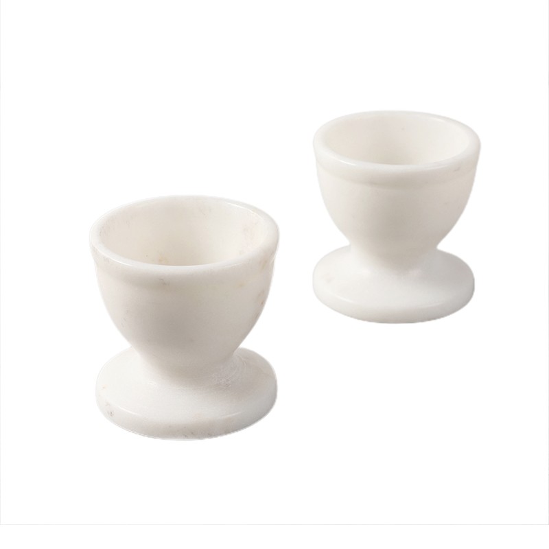 Marble Egg Keeper White Banswara Set of 2 NikkisPride