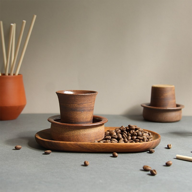Adar - Stoneware Ceramic Davara Tumbler Set for Coffee  - Wallistry 
