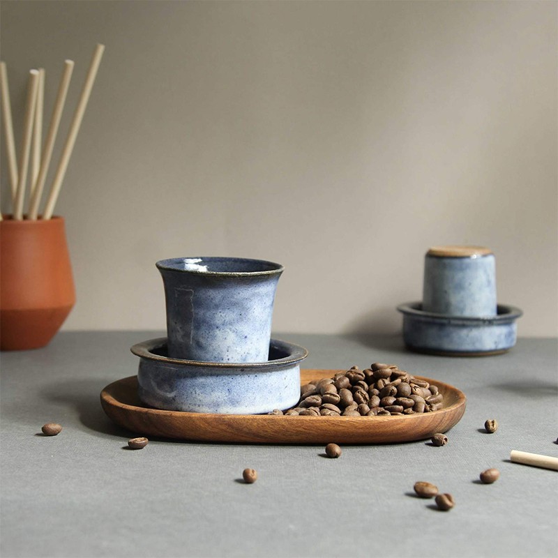 Ini - Stoneware Ceramic Davara Tumbler Set for Coffee Wallistry