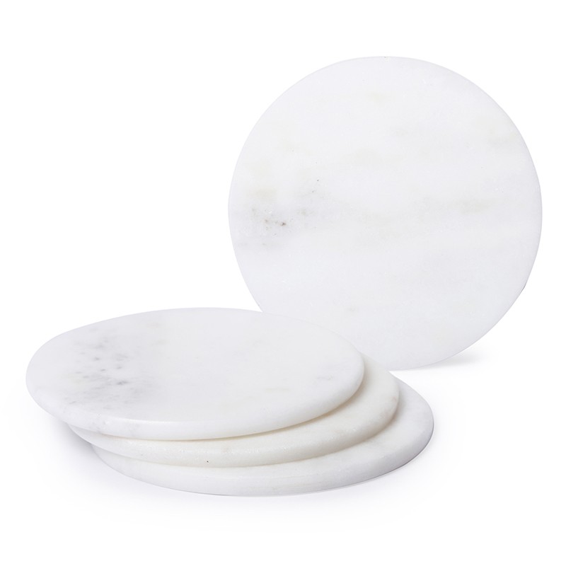 Round White Coaster Set Of 8 NikkisPride