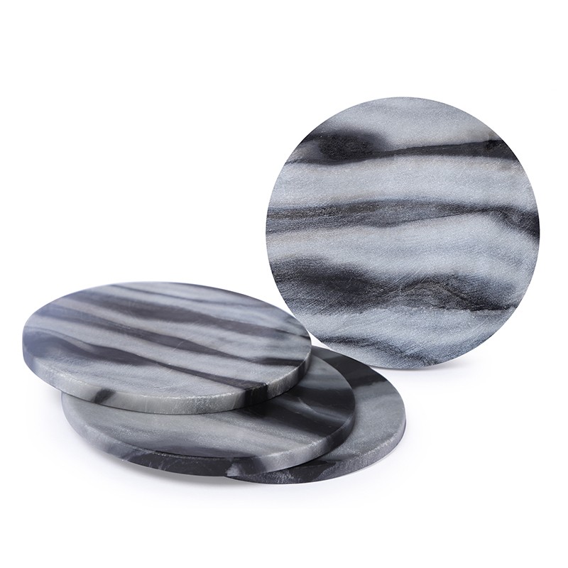 Gray Marble Tea Coaster 4mm Set Of 4 NikkisPride