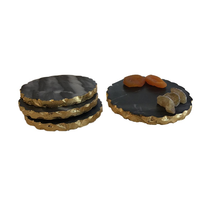 Marble Black Gold Foil Coaster Set Of 4 NikkisPride