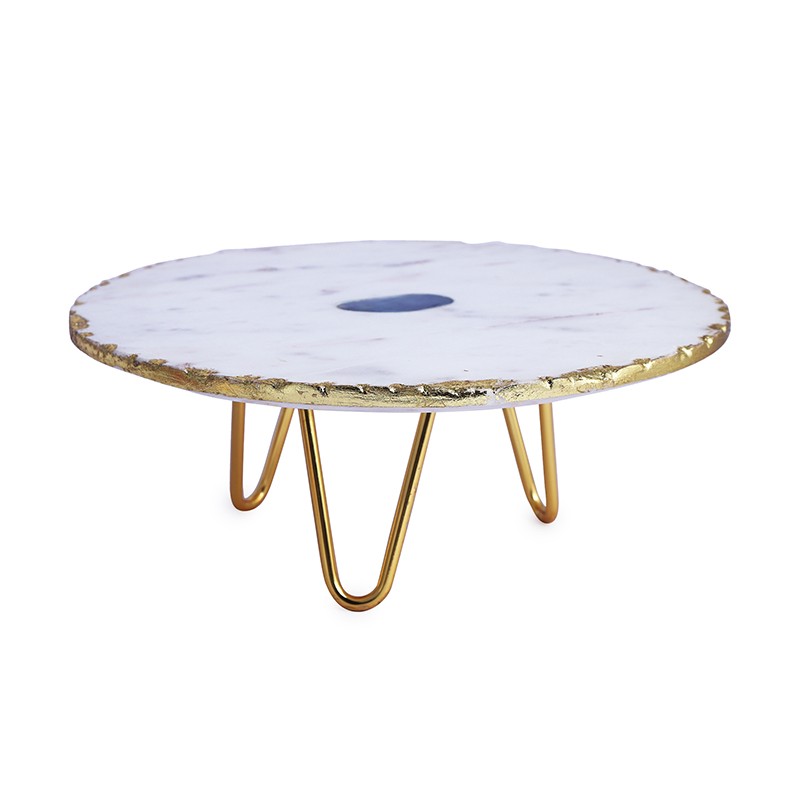 White Marble Agate Inlay Cake Stand NikkisPride