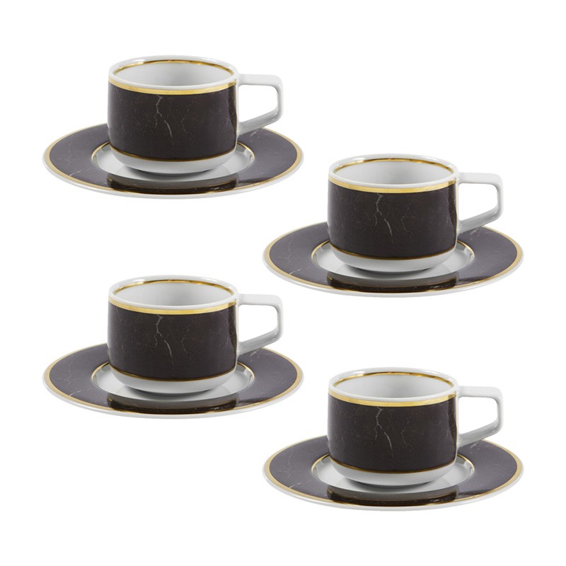Set of 4 Coffee Cup & Saucer Carrara Vista Alegre