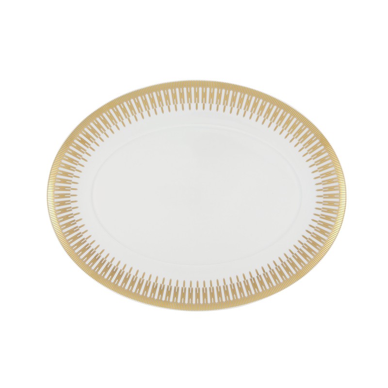 Large Oval Platter Gold Exotic Vista Alegre