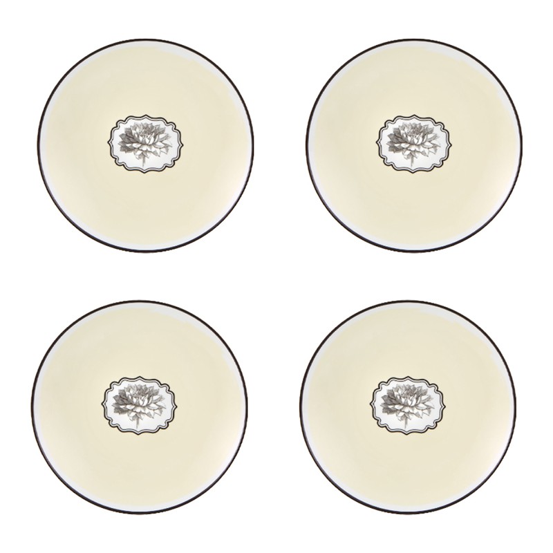 Set of 4 Dessert Plate Yellow Herbariae Vista Alegre