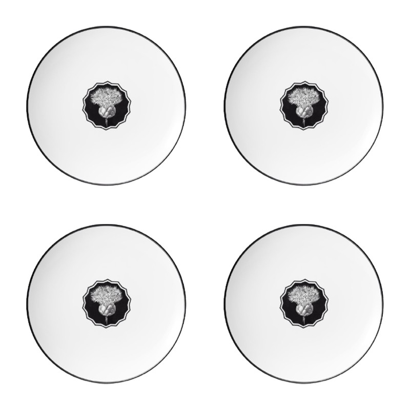 Set of 4 Dessert Plate White Herbariae Vista Alegre