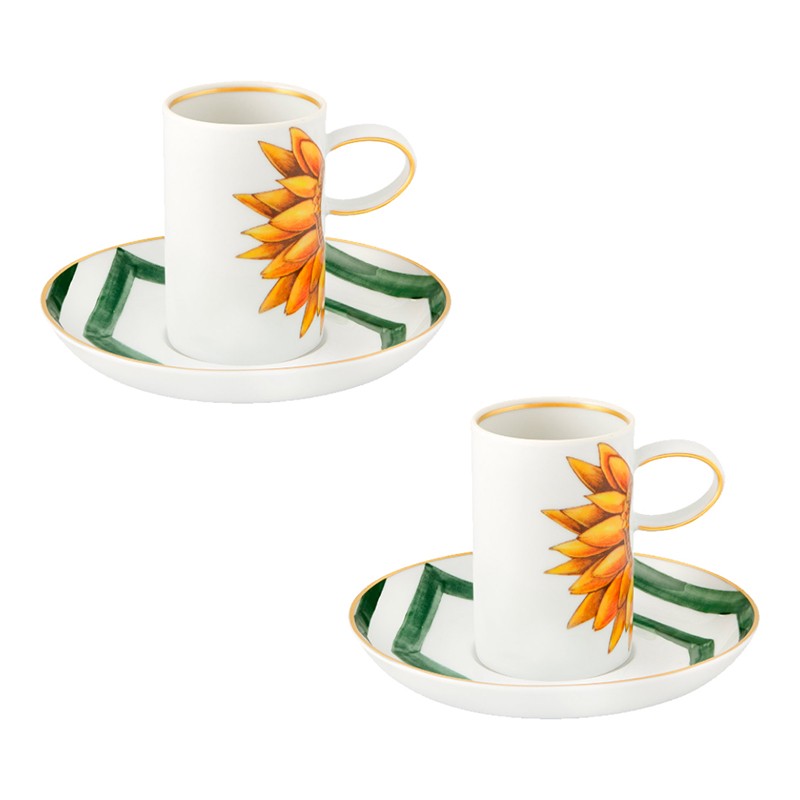 Set 2 Coffee Cups & Saucers Amazonia Vista Alegre