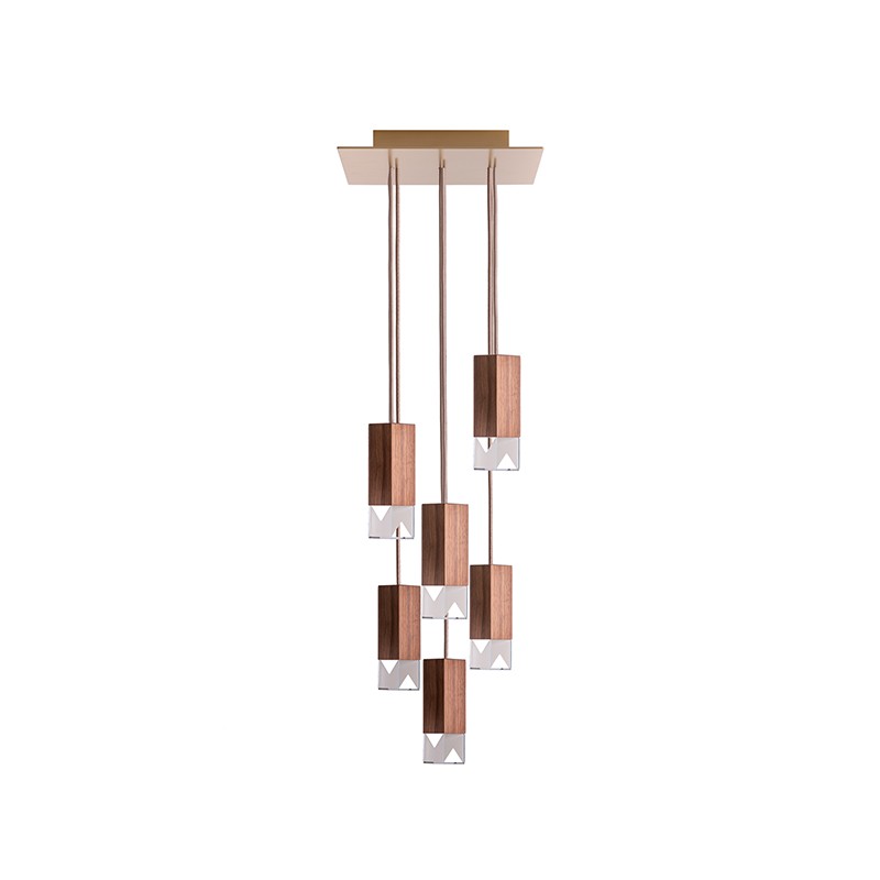 Lamp One Wood 6-Light Chandelier Formaminima