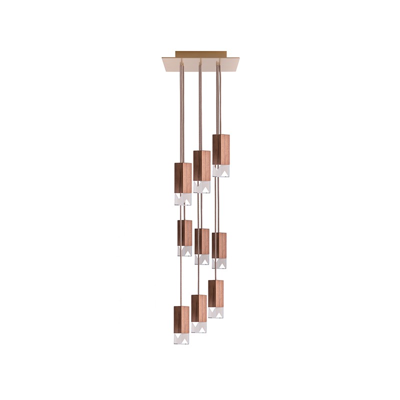 Lamp One Wood 9-Light Chandelier Formaminima