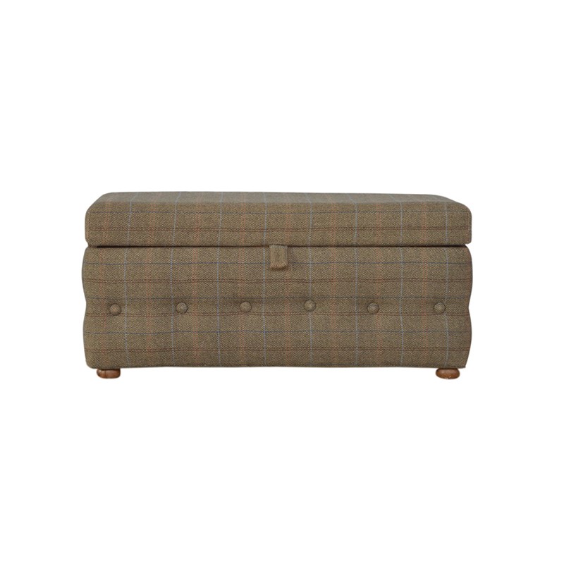 Multi Tweed Deep Button Footstool  - Artisan Furniture