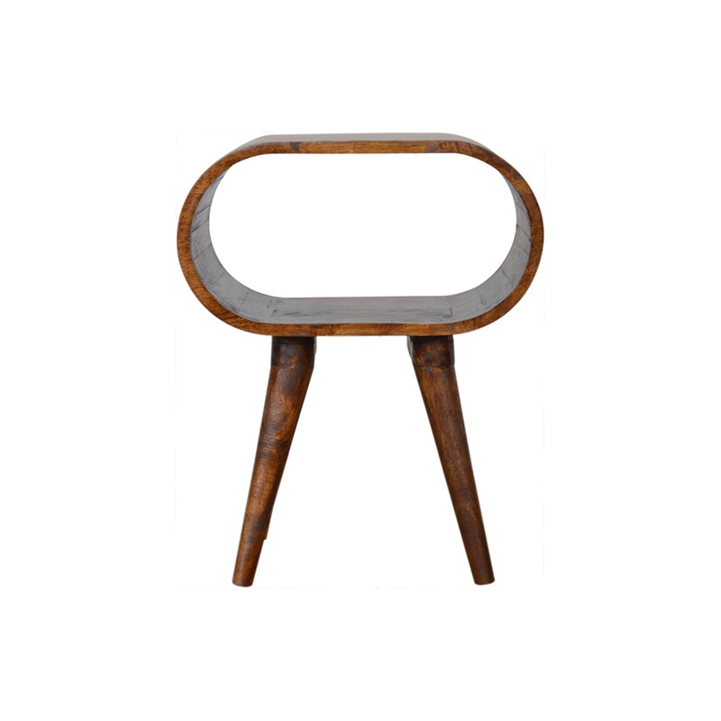Chestnut Circular Open Bedside Artisan Furniture