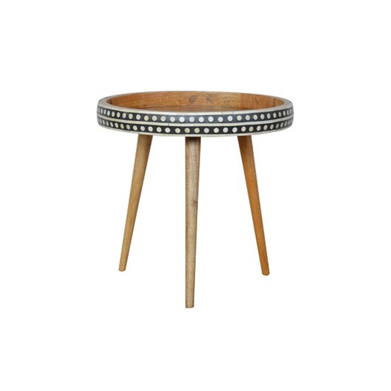 Small Patterned Nordic Style End Table Artisan Furniture