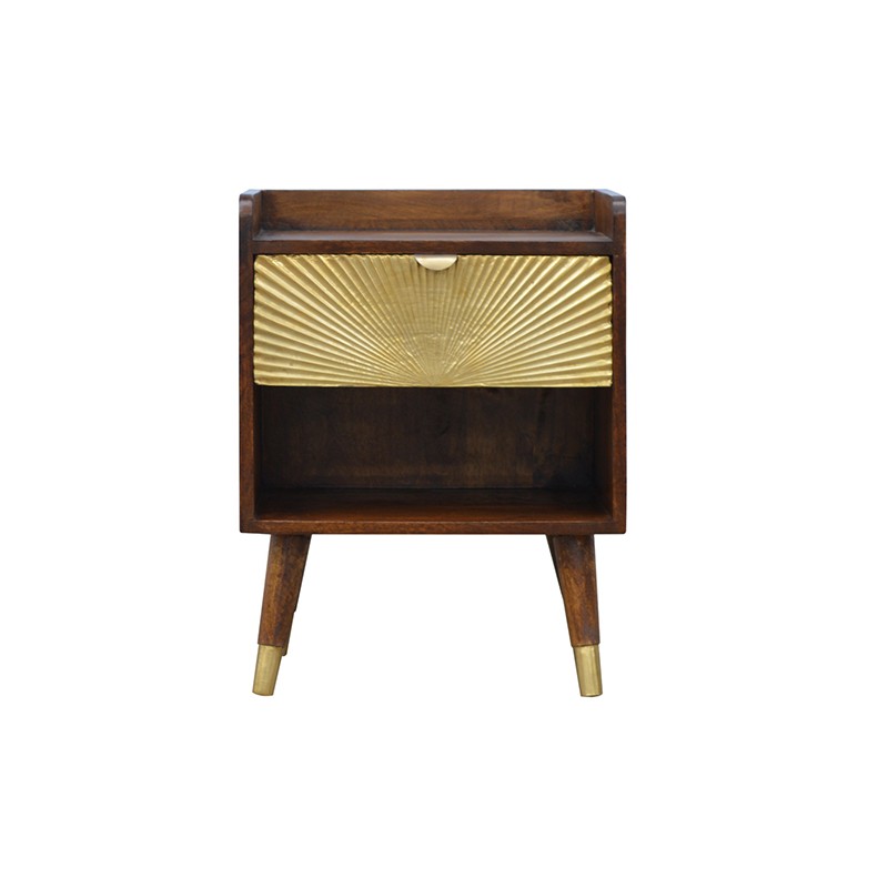 Manila Gold 1 Drawer Bedside Artisan Furniture