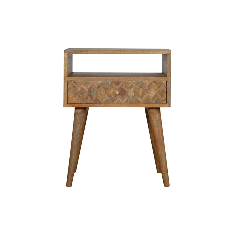 Assorted Oak-ish Bedside with Open Slot Artisan Furniture