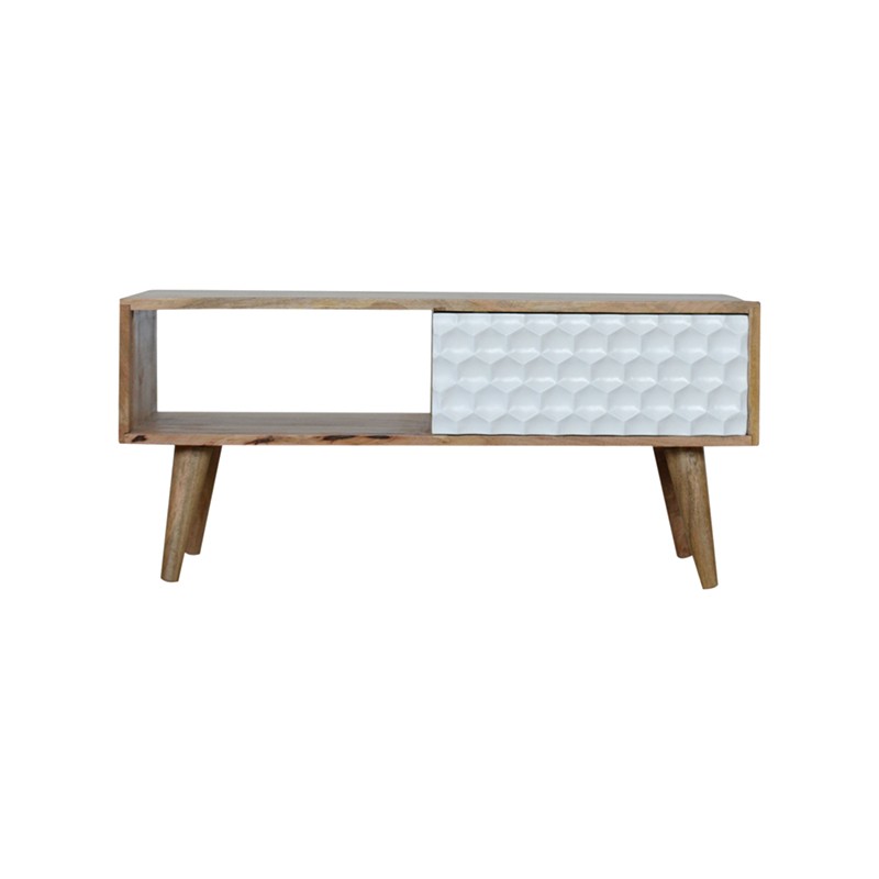 Honeycomb Carved Sliding Door Media Unit Artisan Furniture