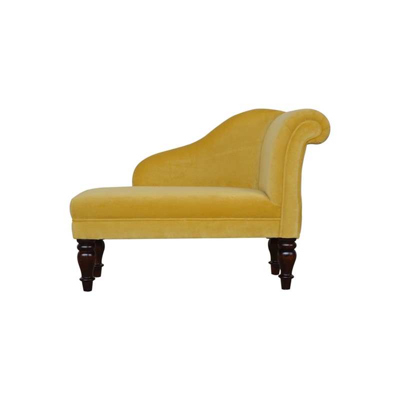 Mustard Velvet Chaise  - Artisan Furniture