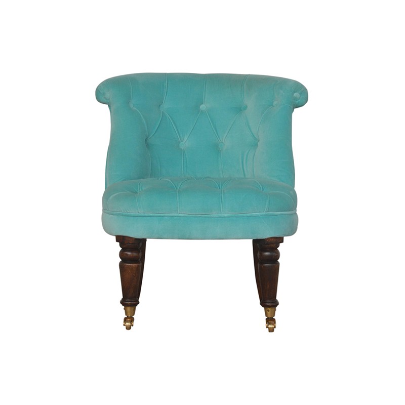 Turquoise Velvet Accent Chair  - Artisan Furniture