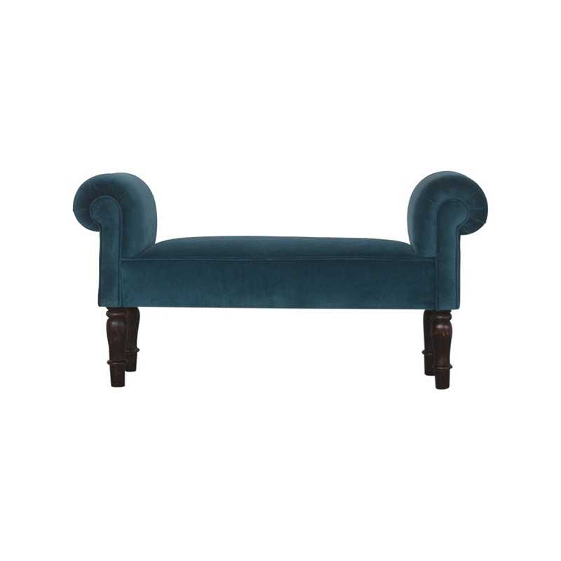 Teal Velvet Bench Artisan Furniture