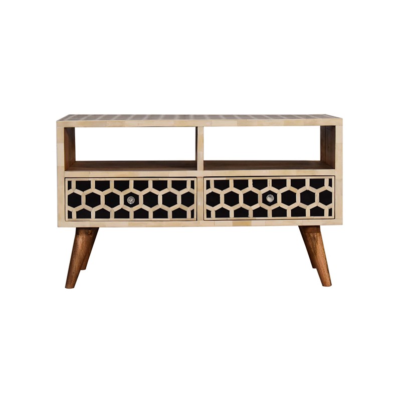 Honeycomb Bone Inlay Media Unit  - Artisan Furniture