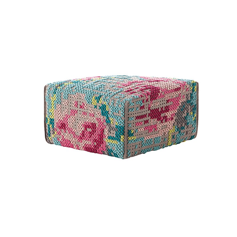 Canevas Square Flowers  Color Gan Rugs