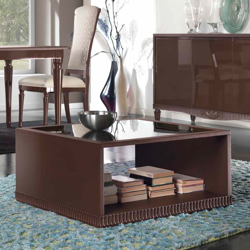 Aria ART 1213T Square Coffee Table With Glass Top  - Arvestyle 
