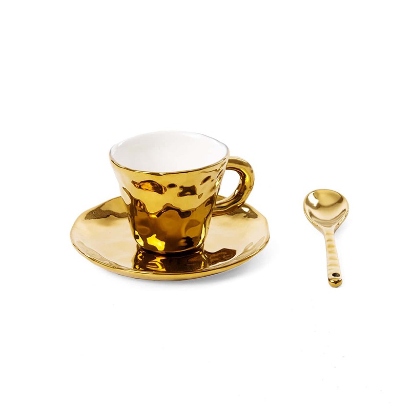 Fingers Porcelain Gold Coffee Cup Seletti
