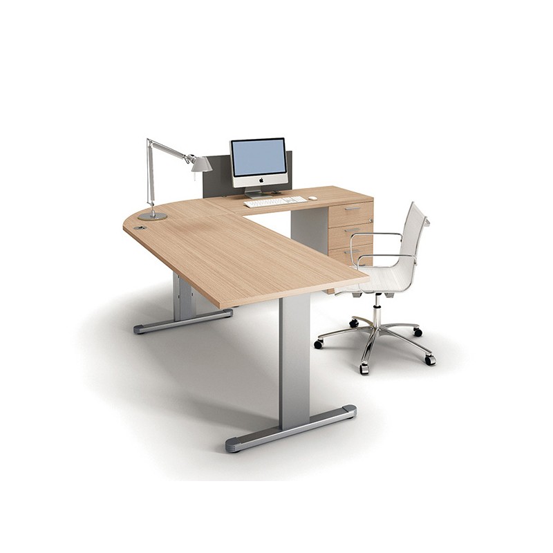 Before Prima Desk Freestanding Desk Melamine Natural Oak Bralco