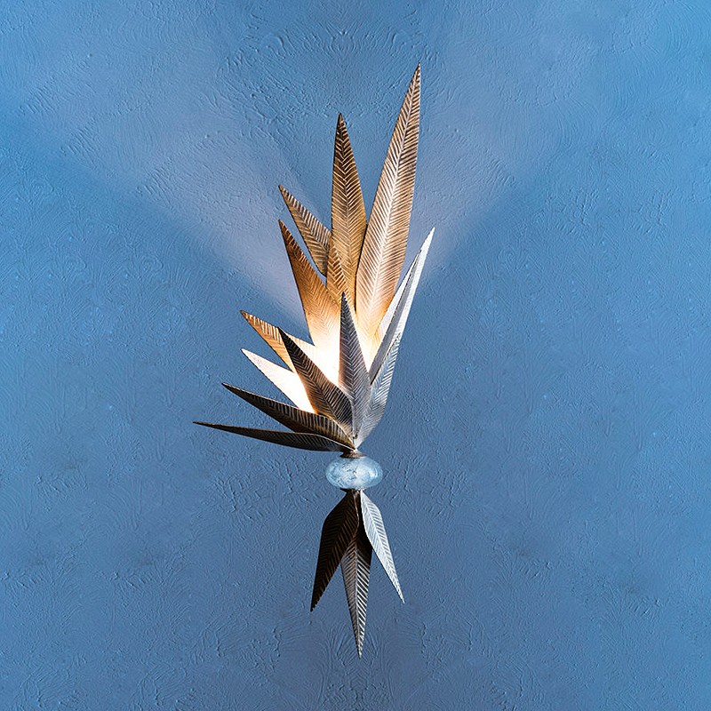 Leaf Wall Lamp With Crystal Knot Art 2139 01 00 CIANI ATELIER