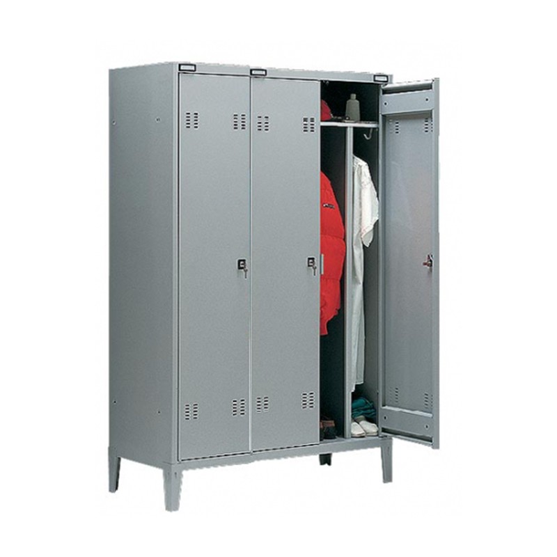Closet Monoblock Metal Locker With Partition Dirty Clean 3 Seater Castellani