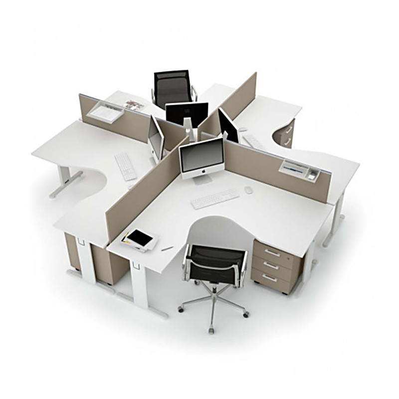 Full operational office composition with 4 workstations Castellani