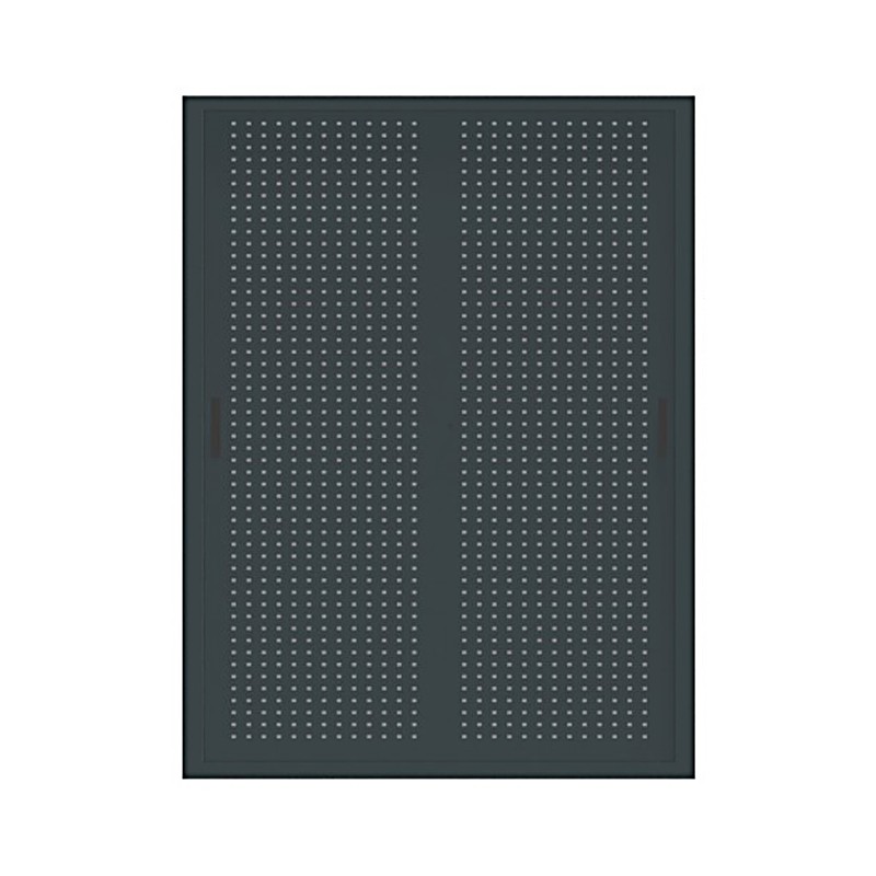 Wardrobe Archive Documents With Metallic Structure And Sliding Perforated Metal Doors Castellani