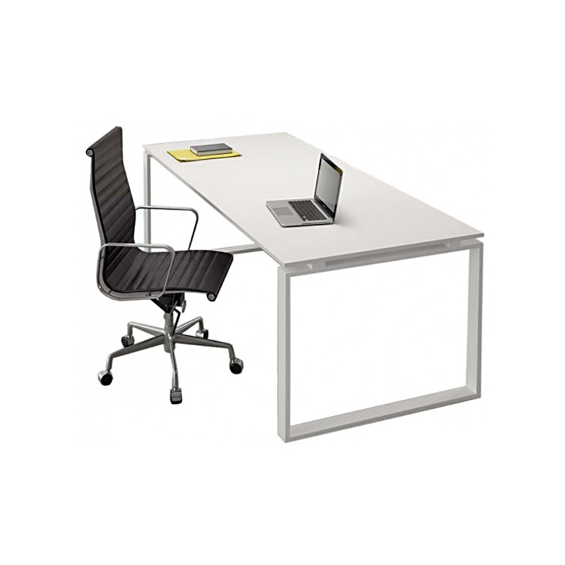 Wooden Office Desk With Metal Ring Legs Castellani